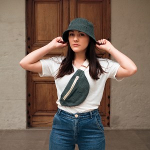 Bob et Sacoche Velours côtelé Vert Sapin Auguste