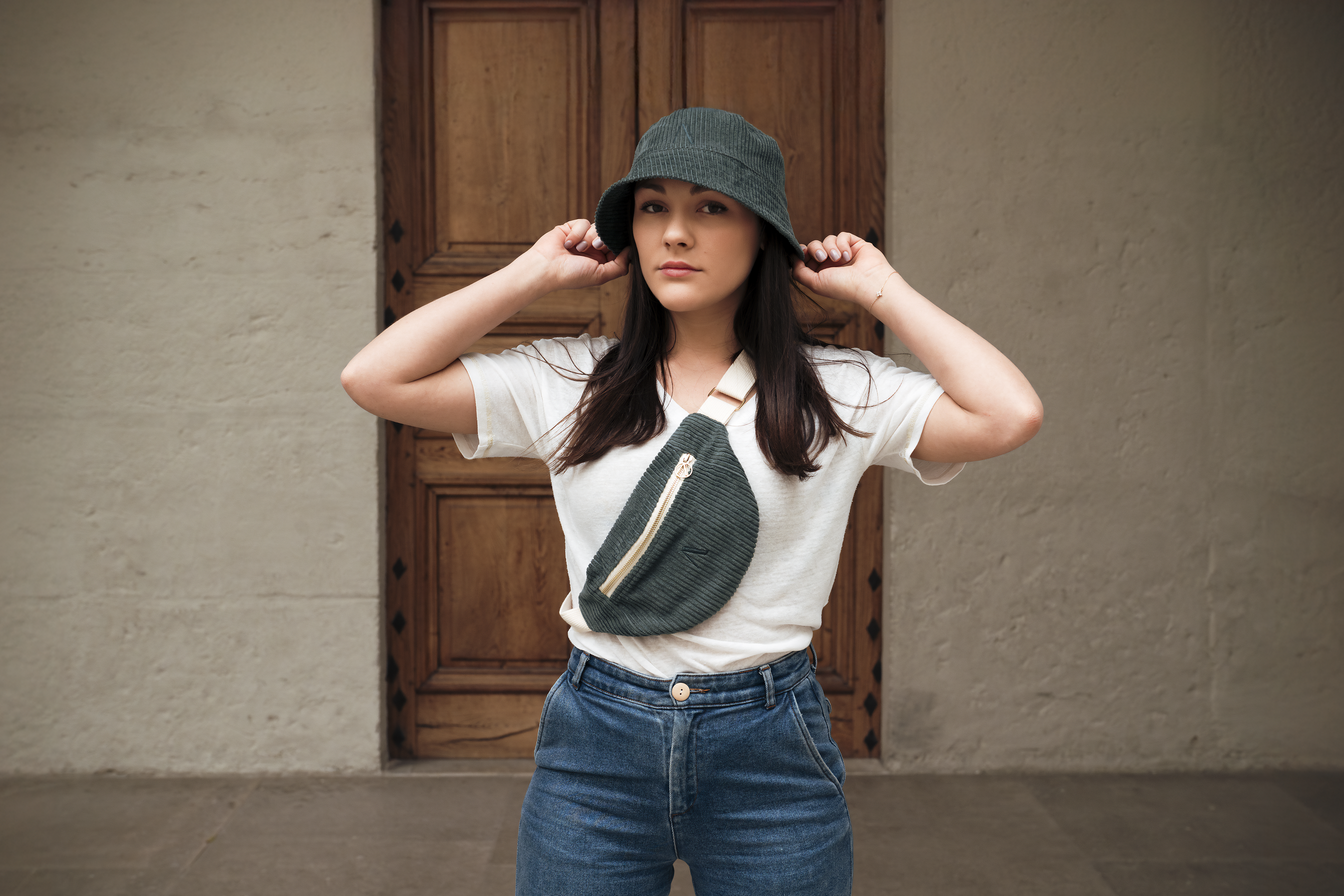 Bob et sacoche Velours côtelé Vert Sapin Auguste