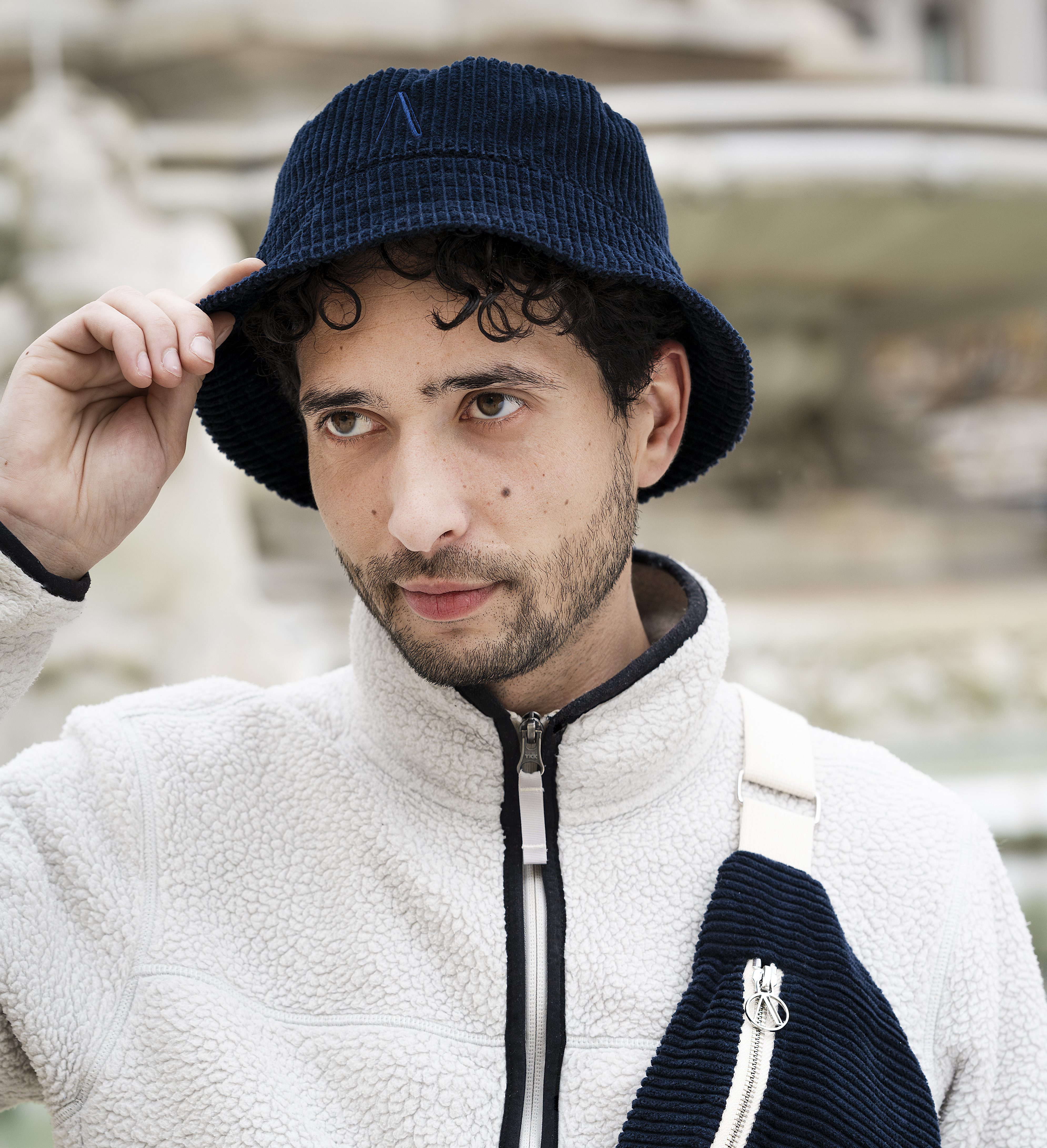 Bob et Sacoche velours côtelé Bleu Pétrole Auguste